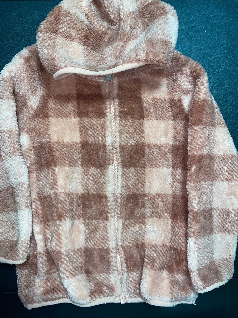 ⭐️ 3/$15 • Bass Pro Shops • Plush • Hooded • Jacket • Mauve • Plaid